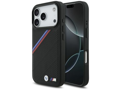 BMW M Tricolor Metal Logo MagSafe Case for iPhone 17 Pro - Black BMW M Tricolor Metal Logo MagSafe Case for iPhone 17 Pro - Black