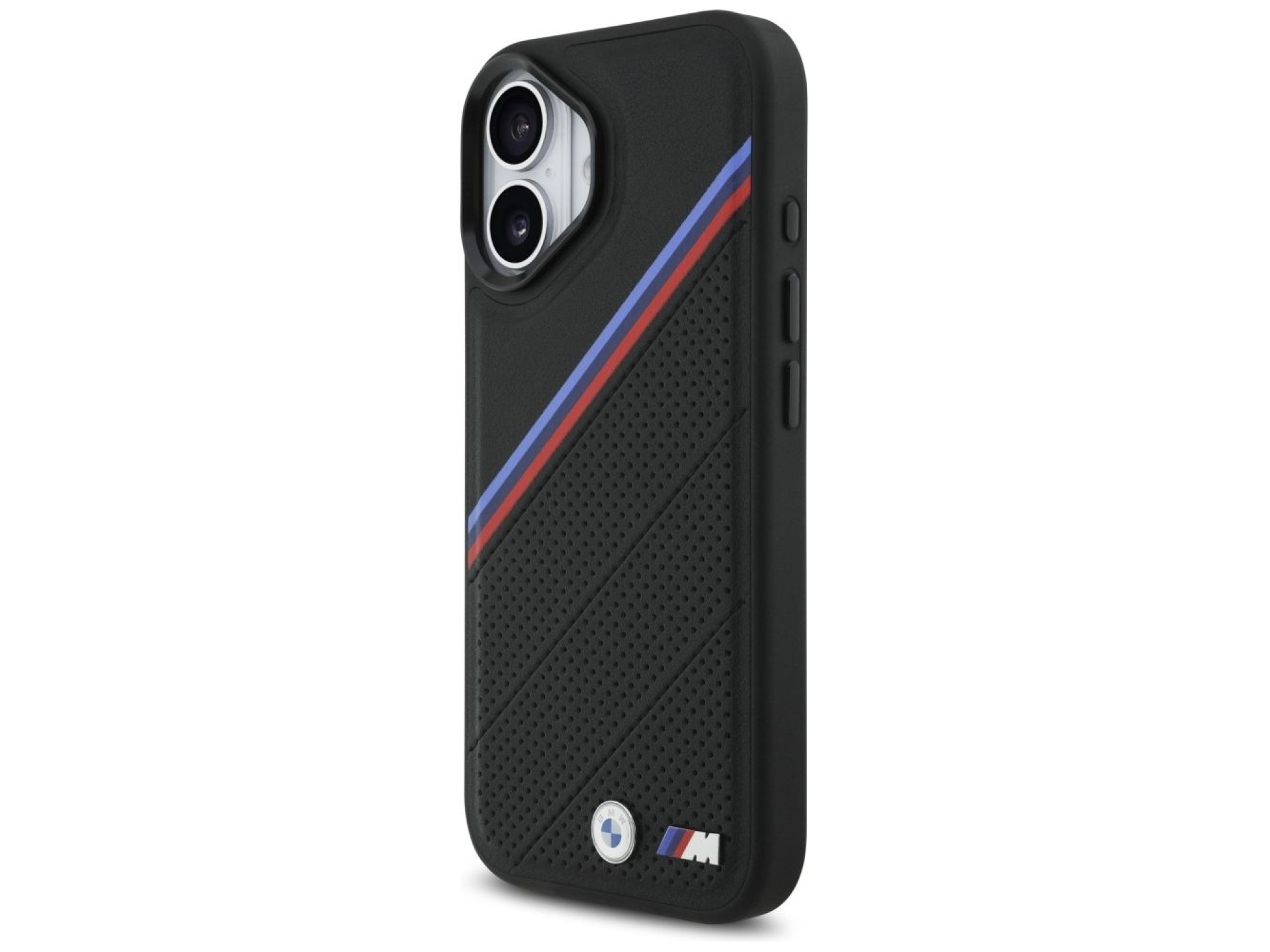 Capa MagSafe BMW M Tricolor Metal Logo para iPhone 17 - Preta