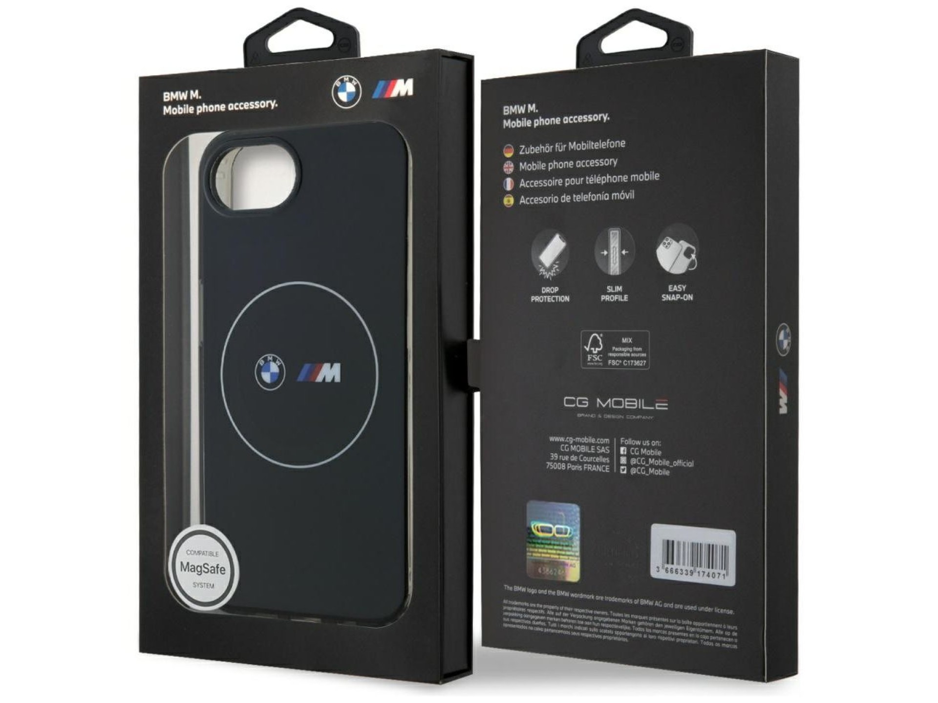 BMW IML Metal White Circle MagSafe iPhone 16e Case - Black
