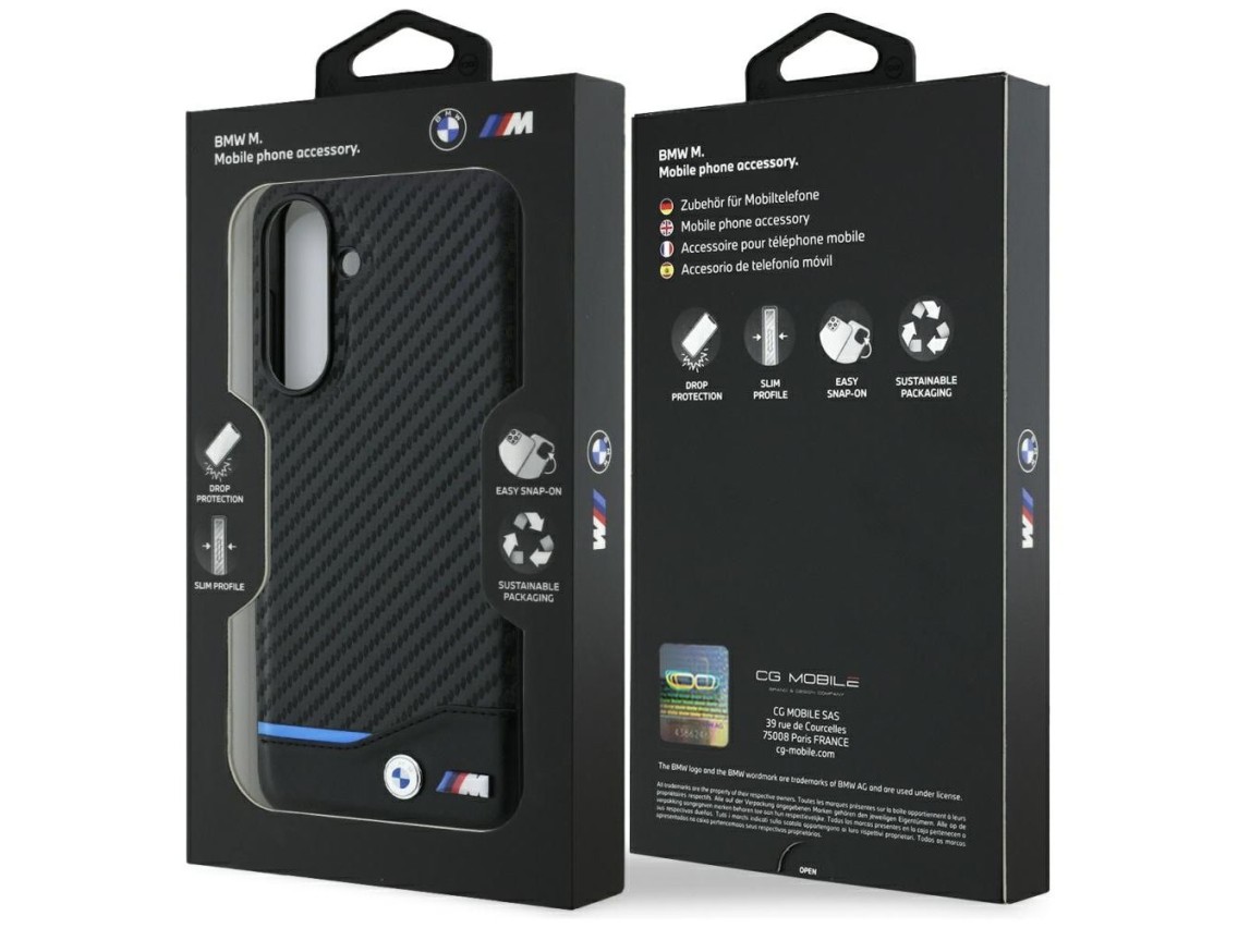 Funda BMW M de carbono para Samsung Galaxy A56 - Negra