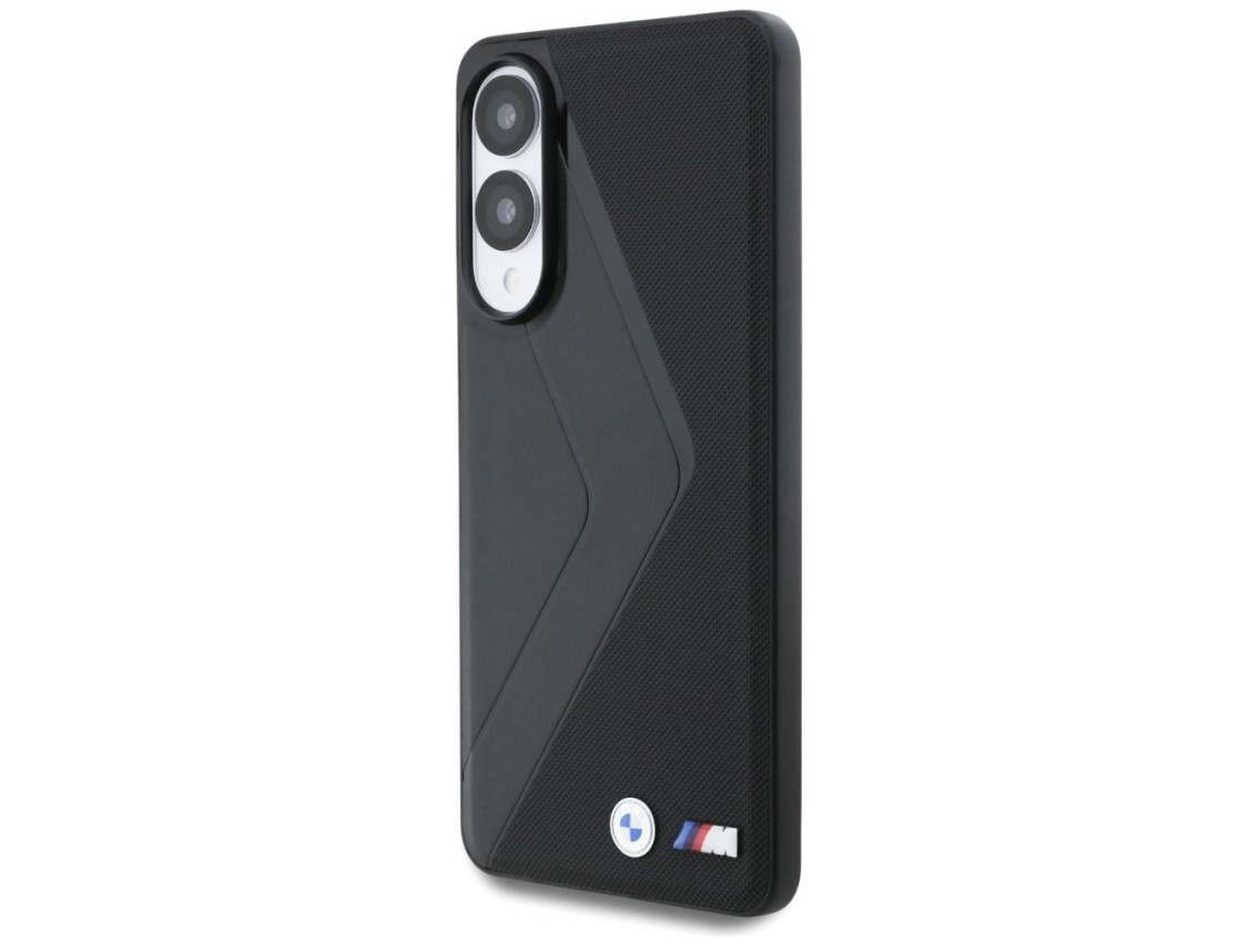 Funda BMW de cuero con rayas extragrandes y MagSafe para Samsung Galaxy S25 Edge - negra