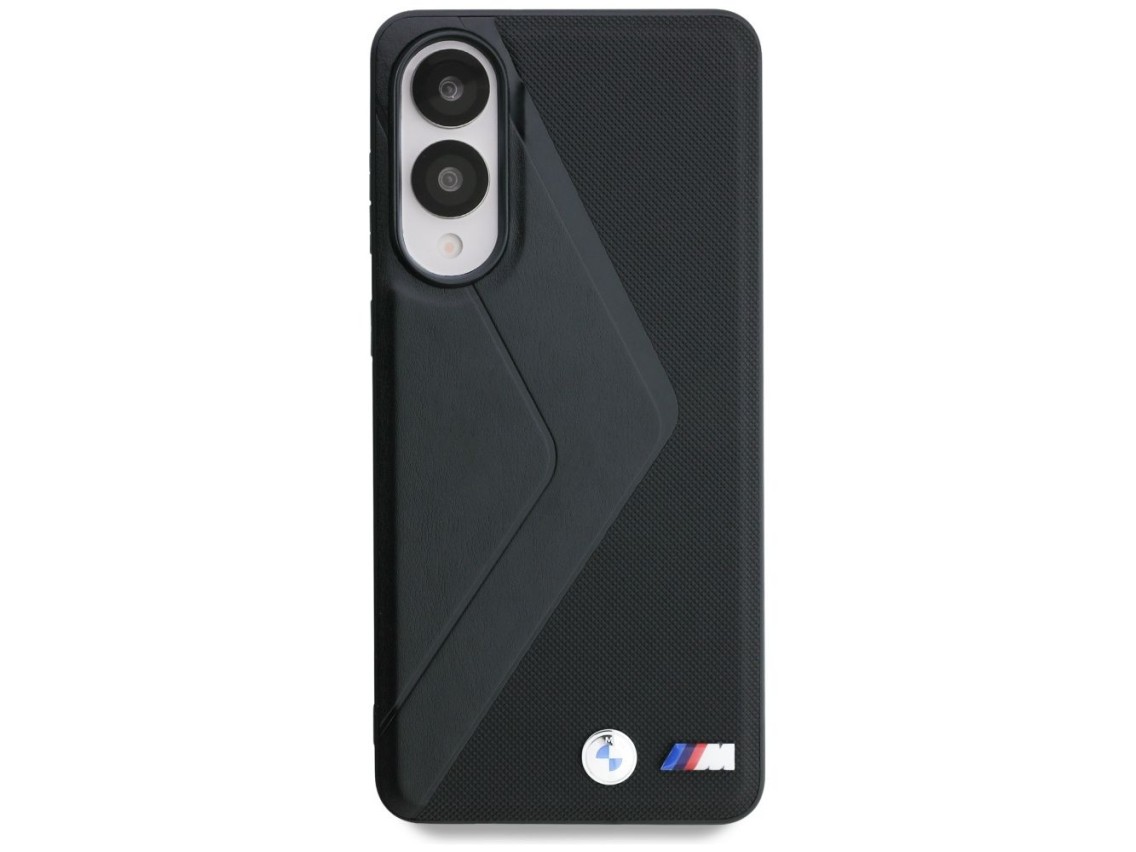 Funda BMW de cuero con rayas extragrandes y MagSafe para Samsung Galaxy S25 Edge - negra