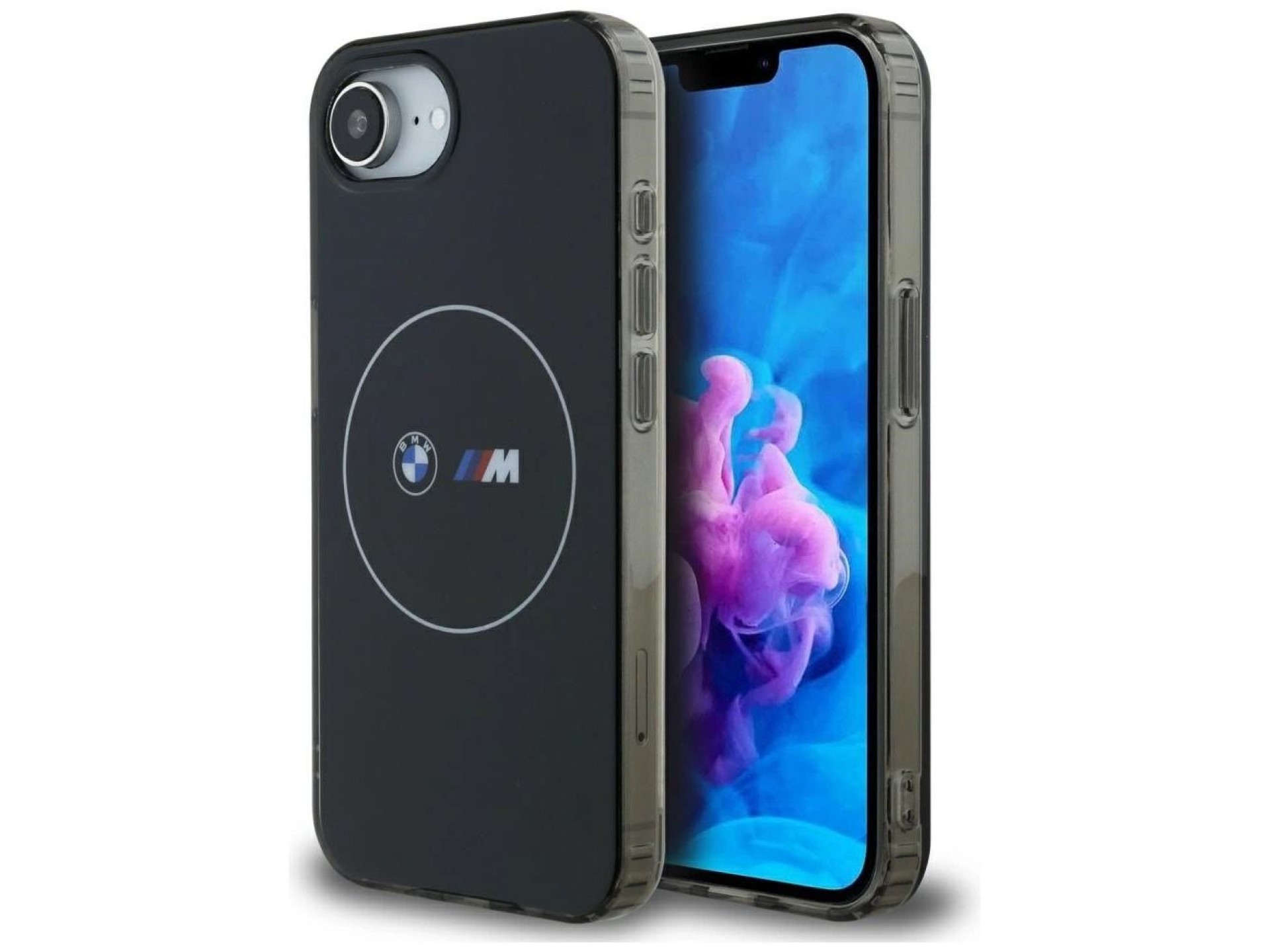 BMW IML Metal White Circle MagSafe iPhone 16e Case - Black