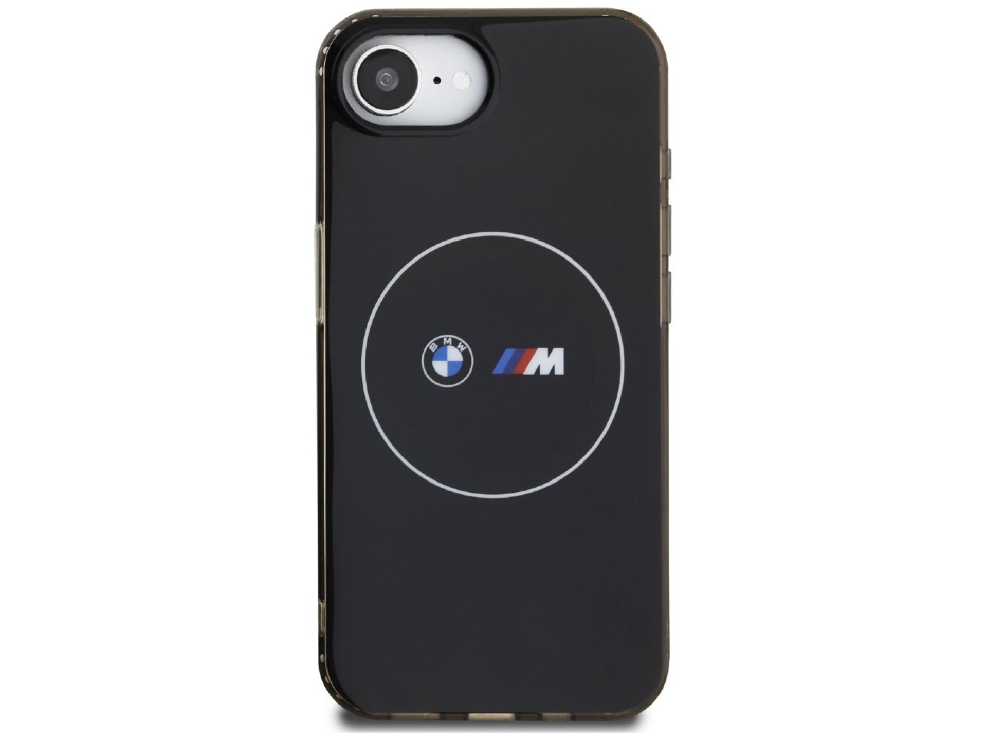 BMW IML Metal White Circle MagSafe iPhone 16e Case - Black