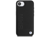 Capa para iPhone 16e em couro com gravação a quente da BMW - Preta Capa para iPhone 16e em couro com gravação a quente da BMW - Preta