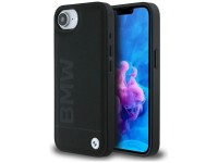 Capa para iPhone 16e em couro com gravação a quente da BMW - Preta Capa para iPhone 16e em couro com gravação a quente da BMW - Preta