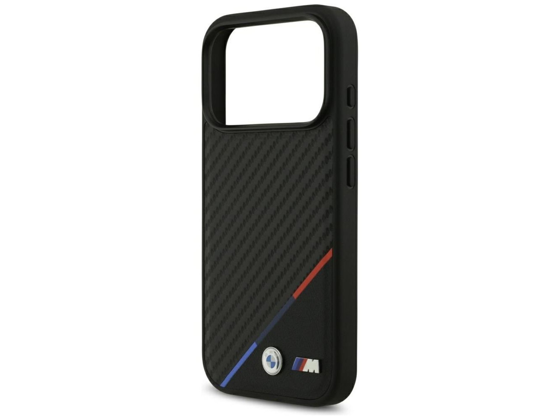Capa MagSafe BMW M Carbon Tricolor Line para iPhone 17 Pro - Preta