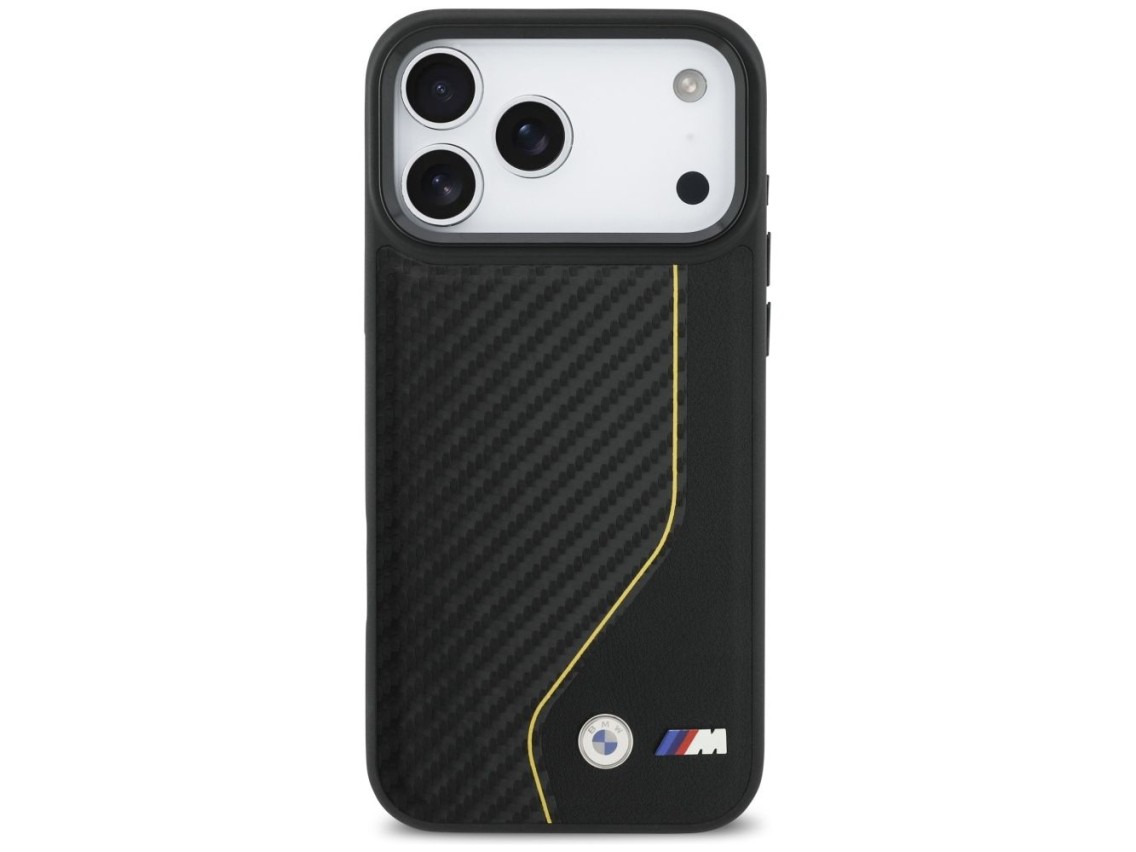 Capa MagSafe BMW M Carbon Line com logotipo para iPhone 17 Pro Max - Amarela