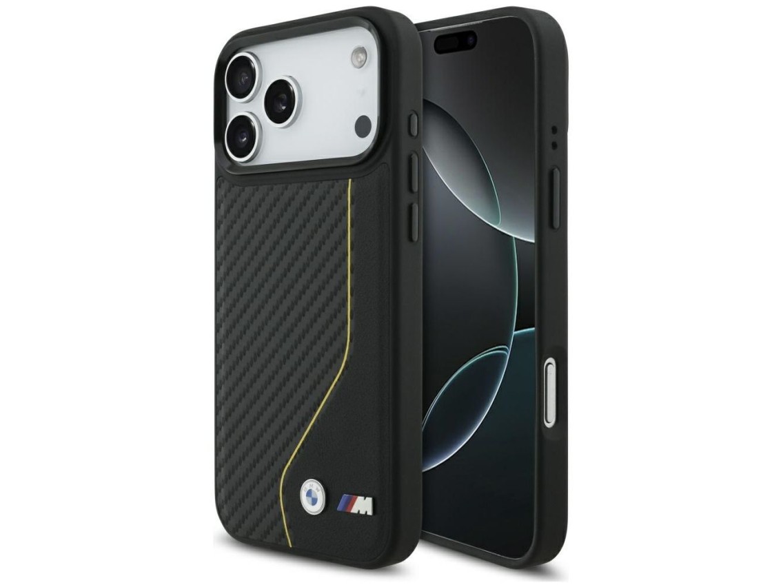 Capa MagSafe BMW M Carbon Line com logotipo para iPhone 17 Pro Max - Amarela