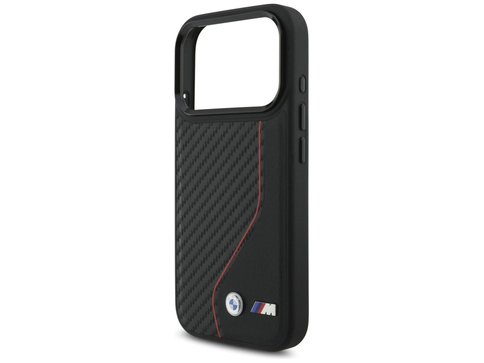 Capa MagSafe BMW M Carbon Line com logotipo para iPhone 17 Pro - Vermelha
