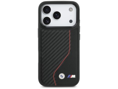 Capa MagSafe BMW M Carbon Line com logotipo para iPhone 17 Pro - Vermelha Capa MagSafe BMW M Carbon Line com logotipo para iPhone 17 Pro - Vermelha
