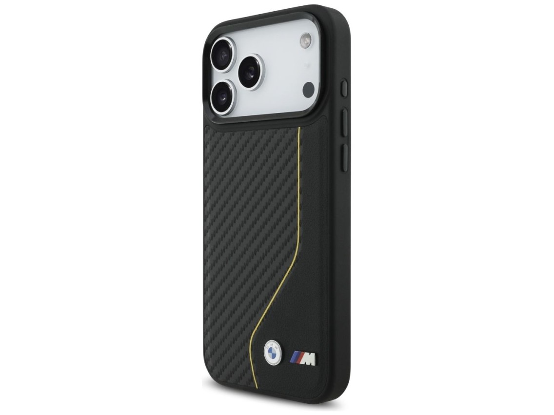 Capa MagSafe BMW M Carbon Line com logotipo para iPhone 17 Pro Max - Amarela