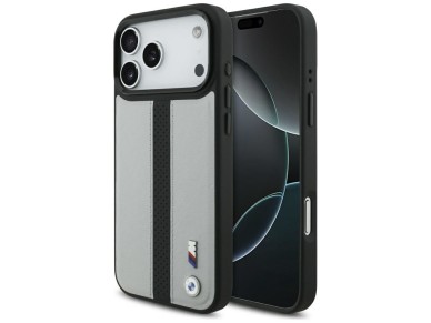 BMW M Perforated Stripe Logo MagSafe Case for iPhone 17 Pro Max - Gray BMW M Perforated Stripe Logo MagSafe Case for iPhone 17 Pro Max - Gray