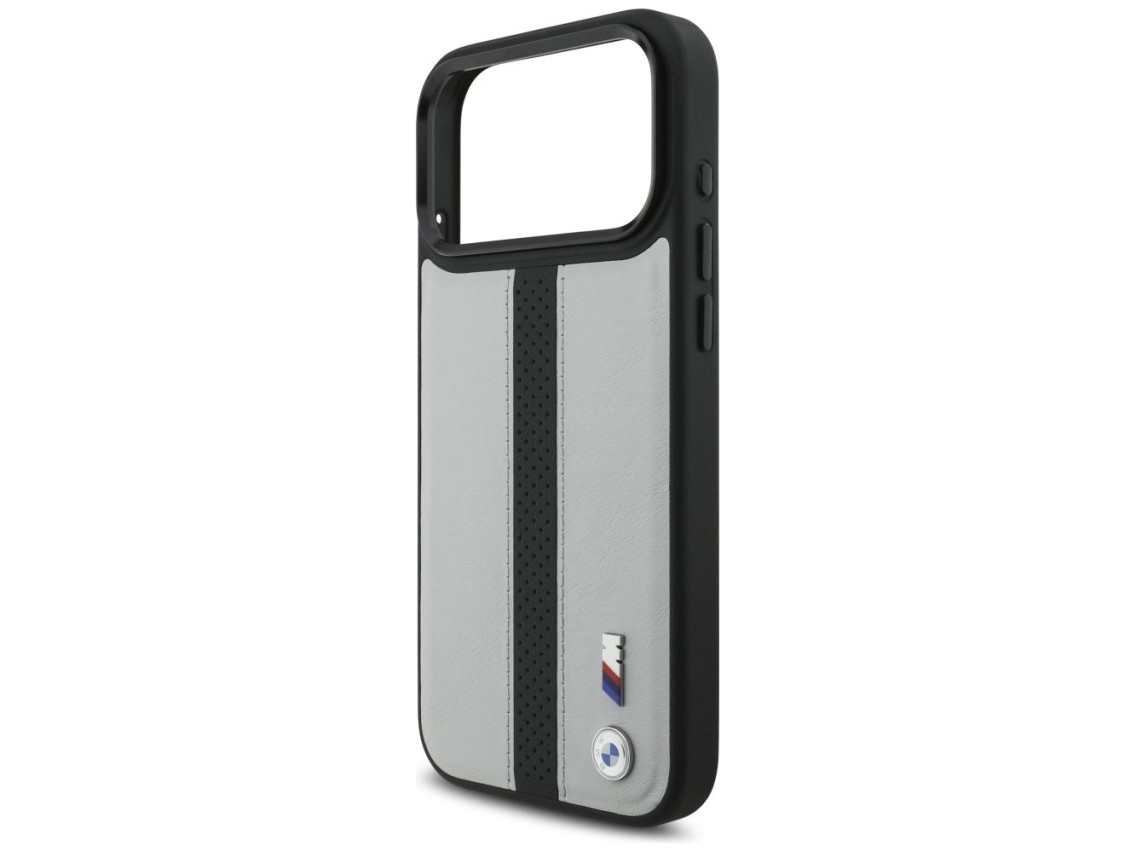 BMW M Perforated Stripe Logo MagSafe Case for iPhone 17 Pro Max - Gray