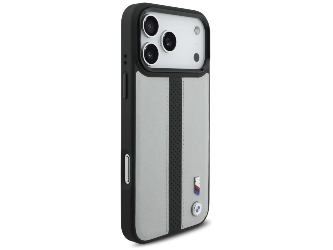BMW M Perforated Stripe Logo MagSafe Case for iPhone 17 Pro Max - Gray