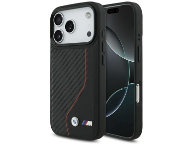 Capa MagSafe BMW M Carbon Line com logotipo para iPhone 17 Pro - Vermelha Capa MagSafe BMW M Carbon Line com logotipo para iPhone 17 Pro - Vermelha