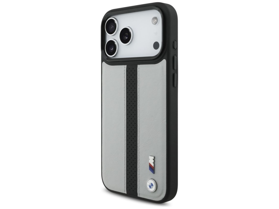 BMW M Perforated Stripe Logo MagSafe Case for iPhone 17 Pro Max - Gray