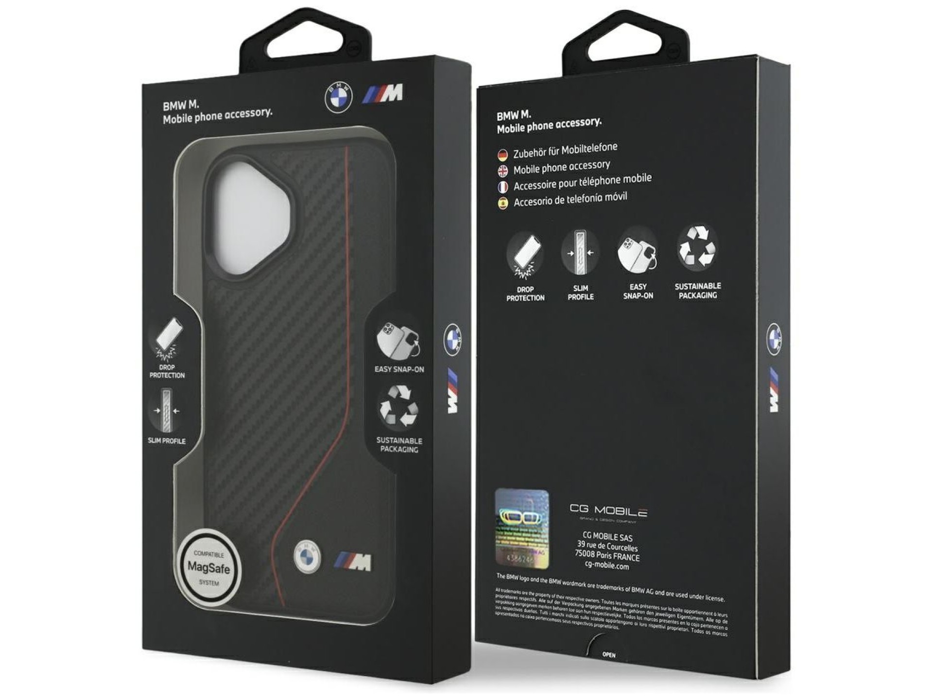 BMW M Carbon Line & Logo MagSafe Case for iPhone 17 - Red