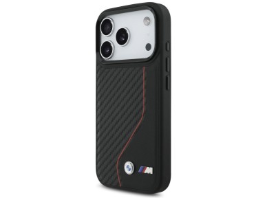 Capa MagSafe BMW M Carbon Line com logotipo para iPhone 17 Pro - Vermelha Capa MagSafe BMW M Carbon Line com logotipo para iPhone 17 Pro - Vermelha