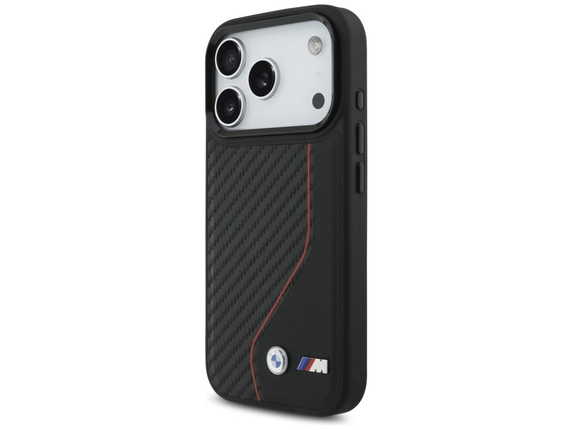 Capa MagSafe BMW M Carbon Line com logotipo para iPhone 17 Pro - Vermelha