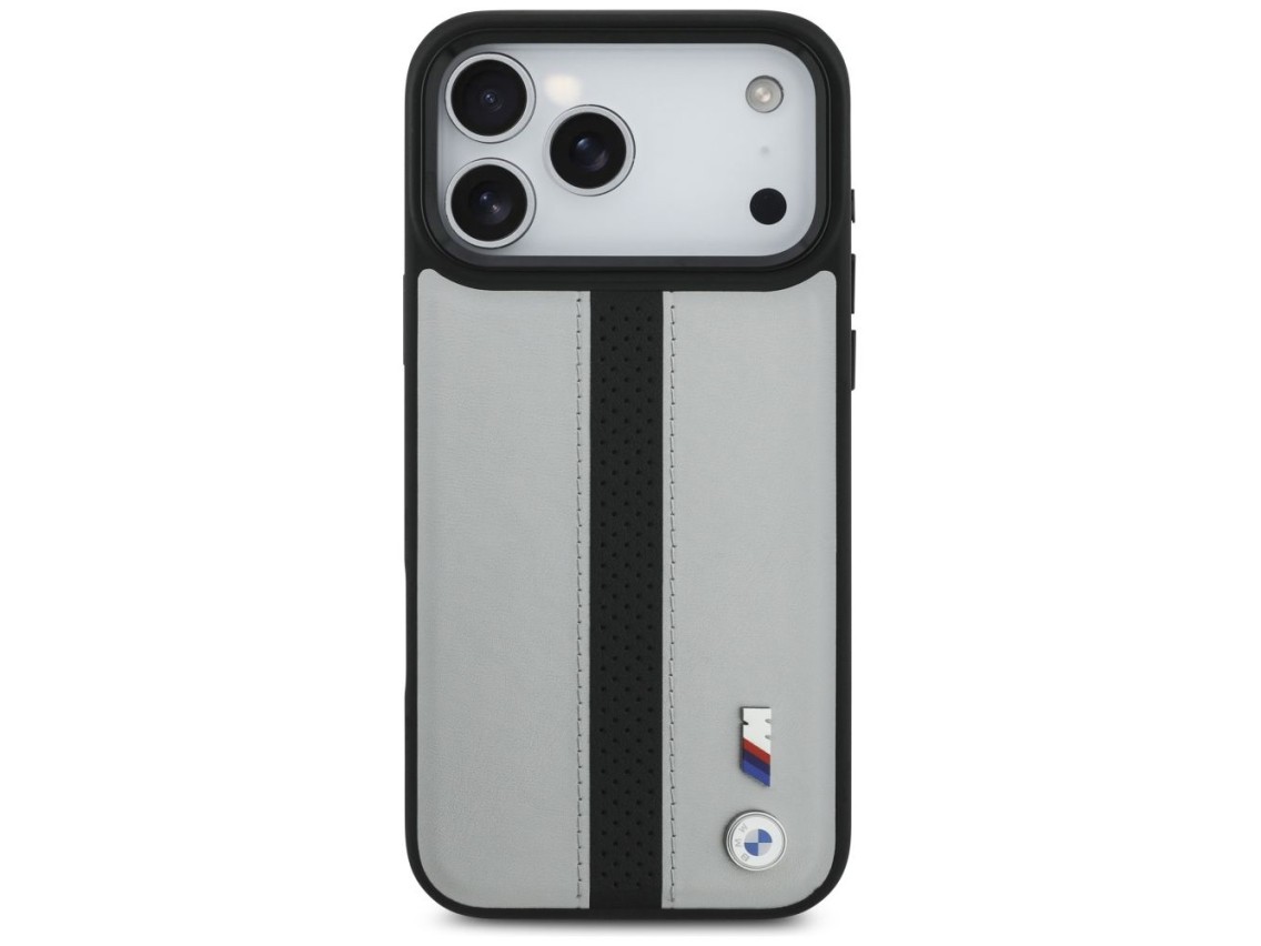 BMW M Perforated Stripe Logo MagSafe Case for iPhone 17 Pro Max - Gray