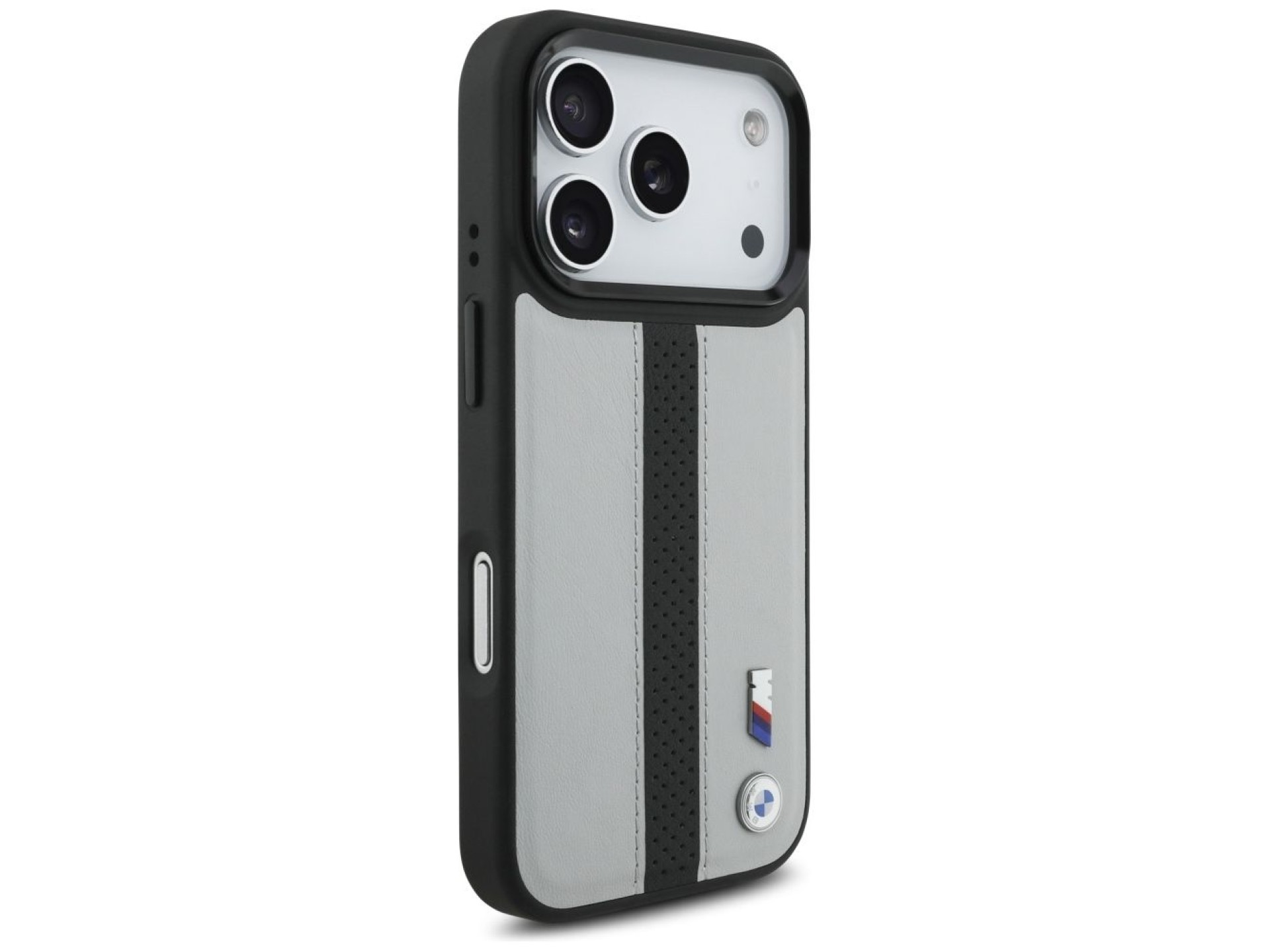 Capa MagSafe com logotipo BMW M Perforated Stripe para iPhone 17 Pro - Cinza