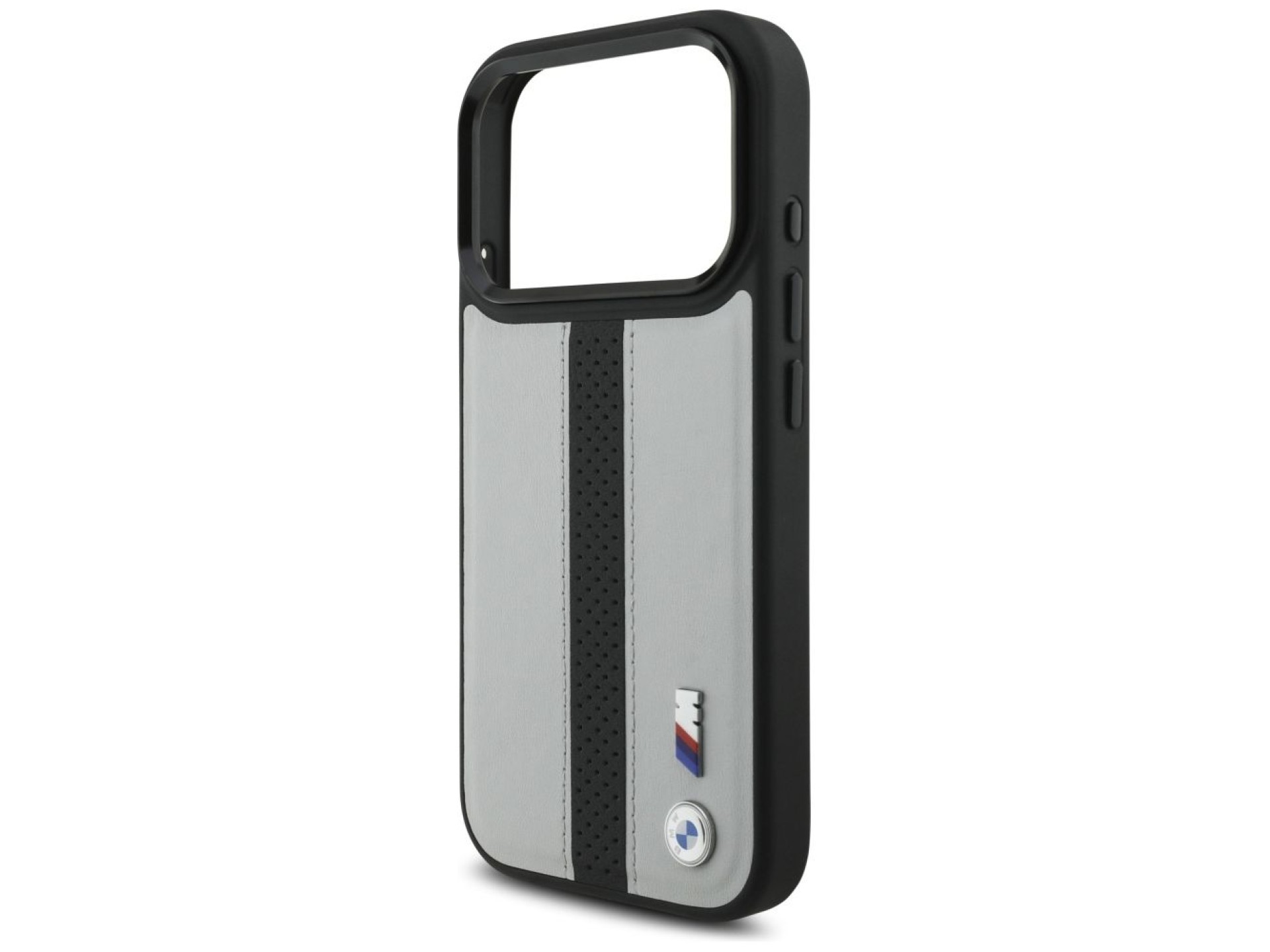 Capa MagSafe com logotipo BMW M Perforated Stripe para iPhone 17 Pro - Cinza