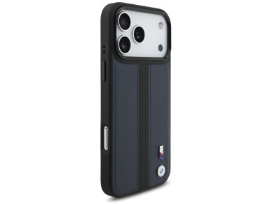 BMW M Perforated Stripe Logo MagSafe Case for iPhone 17 Pro Max - Navy Blue BMW M Perforated Stripe Logo MagSafe Case for iPhone 17 Pro Max - Navy Blue