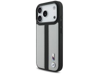 Capa MagSafe com logotipo BMW M Perforated Stripe para iPhone 17 Pro - Cinza Capa MagSafe com logotipo BMW M Perforated Stripe para iPhone 17 Pro - Cinza