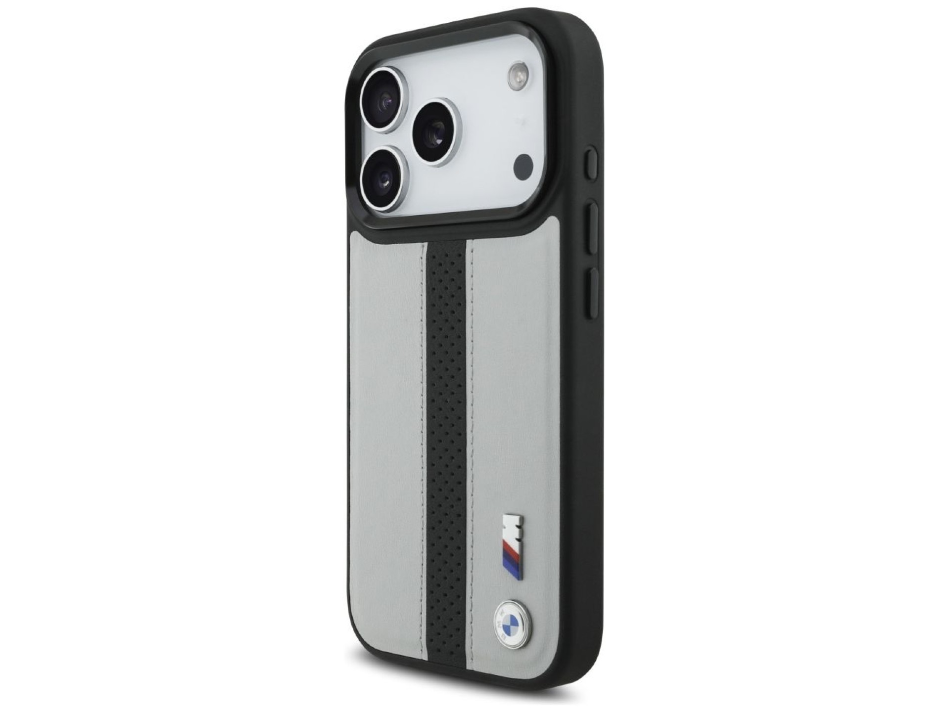 Capa MagSafe com logotipo BMW M Perforated Stripe para iPhone 17 Pro - Cinza