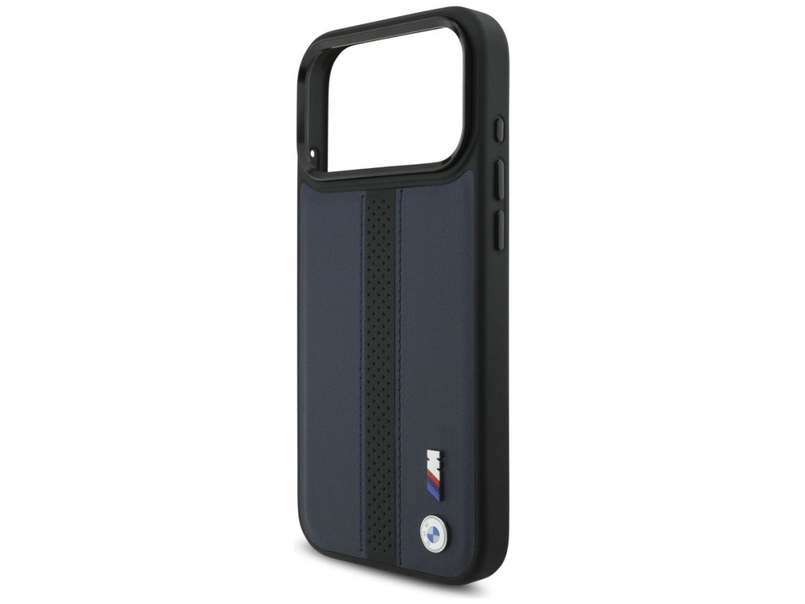 BMW M Perforated Stripe Logo MagSafe Case for iPhone 17 Pro Max - Navy Blue
