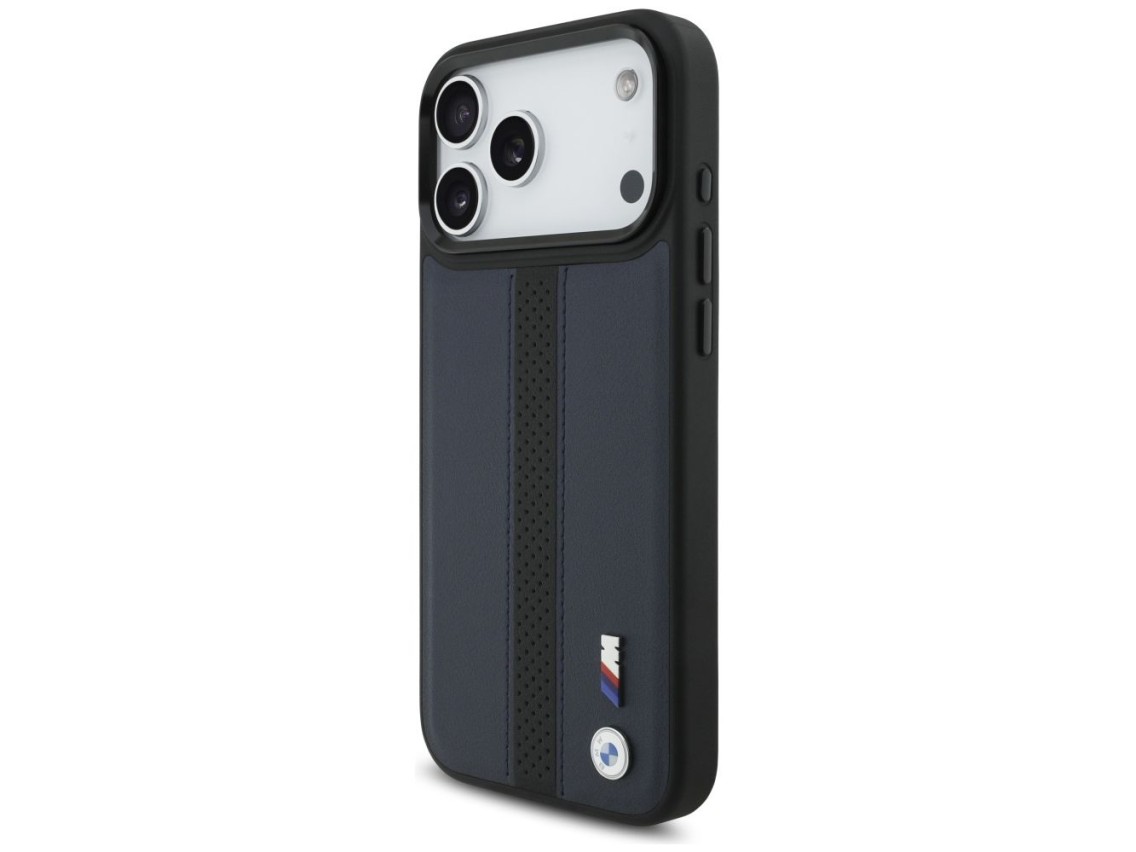 BMW M Perforated Stripe Logo MagSafe Case for iPhone 17 Pro Max - Navy Blue