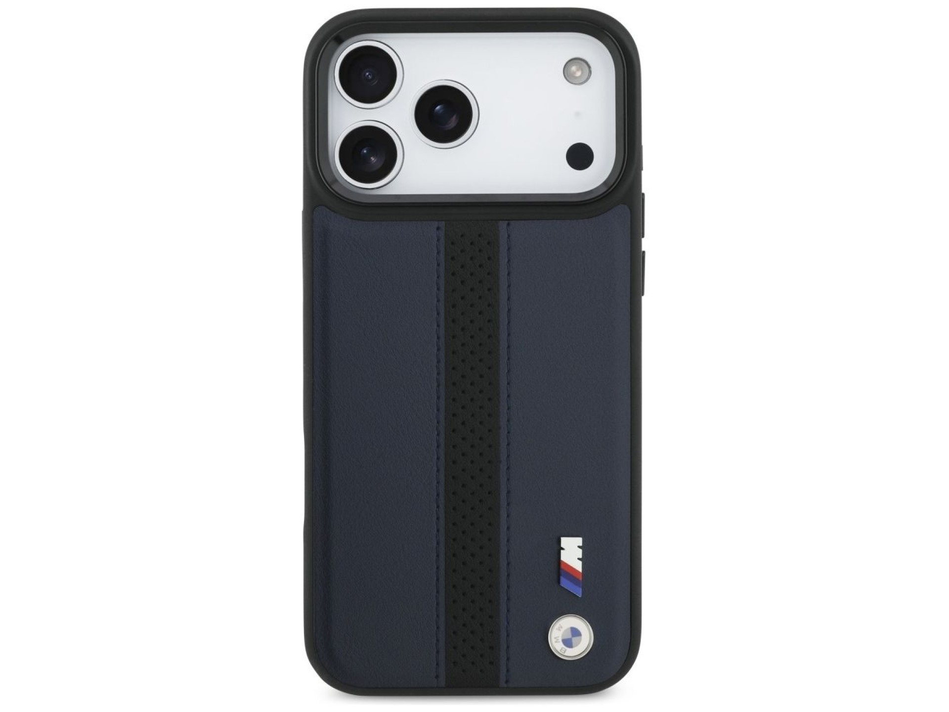 BMW M Perforated Stripe Logo MagSafe Case for iPhone 17 Pro Max - Navy Blue