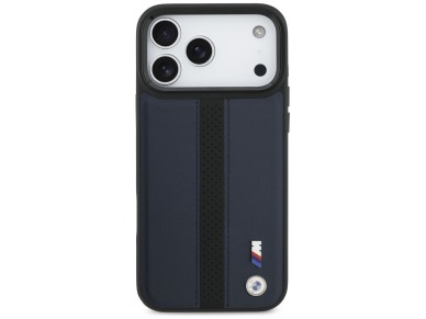 BMW M Perforated Stripe Logo MagSafe Case for iPhone 17 Pro Max - Navy Blue BMW M Perforated Stripe Logo MagSafe Case for iPhone 17 Pro Max - Navy Blue