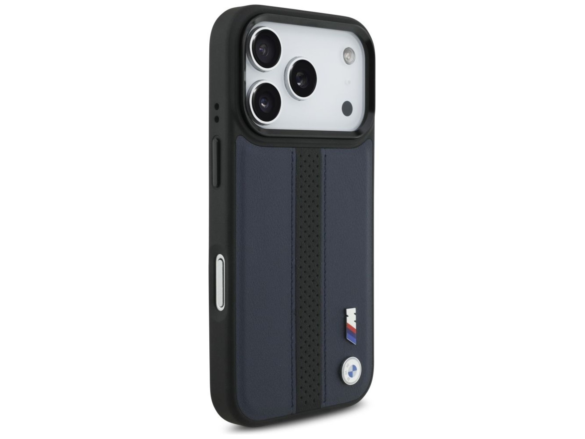 Funda MagSafe BMW M con logotipo de franja perforada para iPhone 17 Pro - Azul marino
