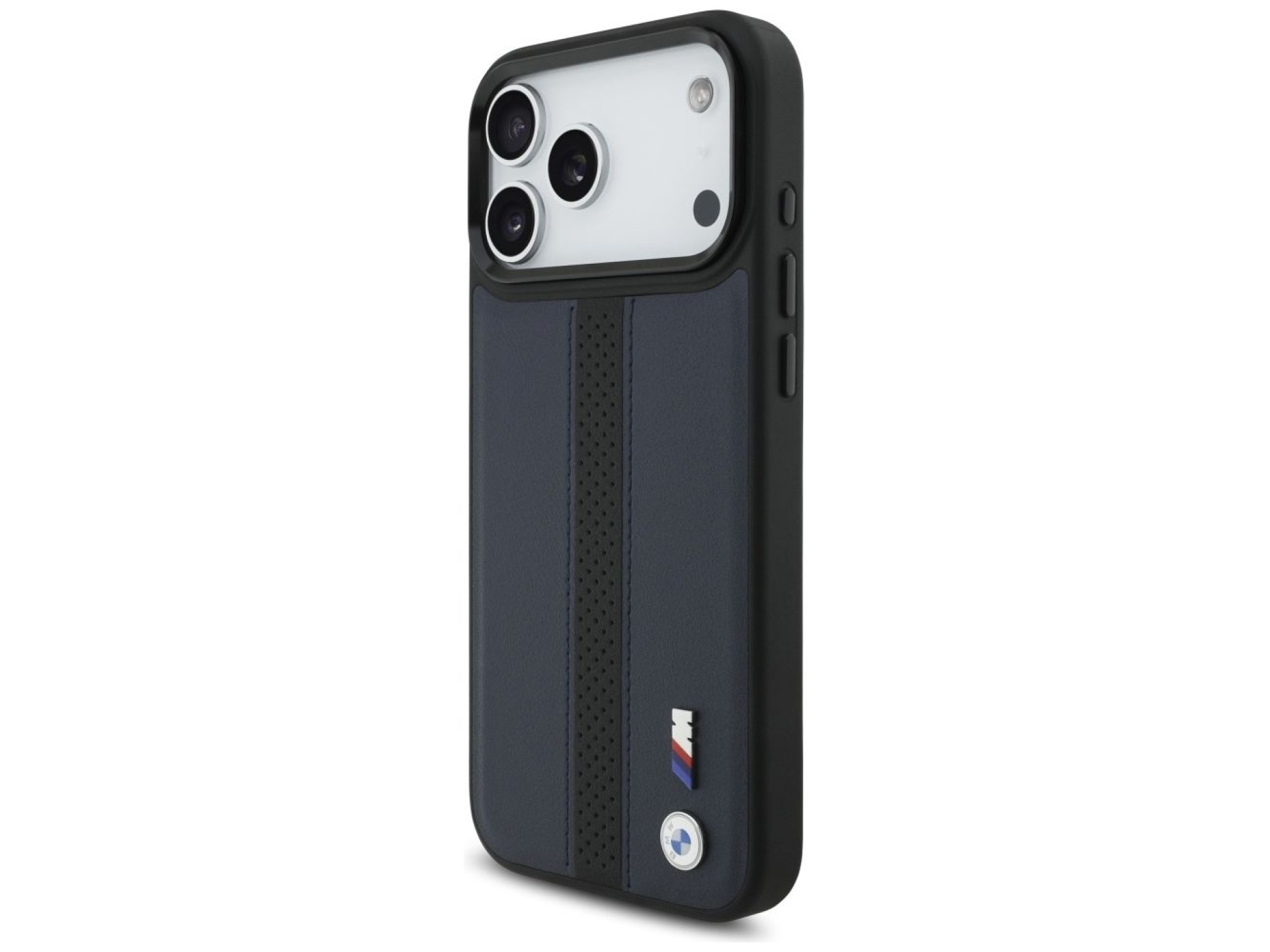 BMW M Perforated Stripe Logo MagSafe Case for iPhone 17 Pro Max - Navy Blue