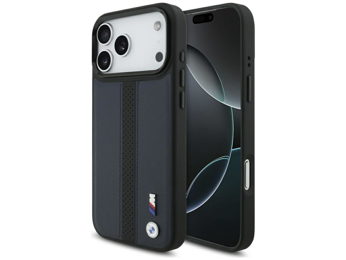 BMW M Perforated Stripe Logo MagSafe Case for iPhone 17 Pro Max - Navy Blue
