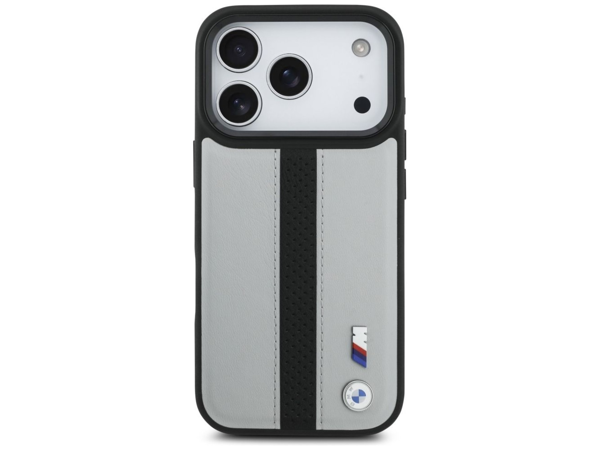 Capa MagSafe com logotipo BMW M Perforated Stripe para iPhone 17 Pro - Cinza