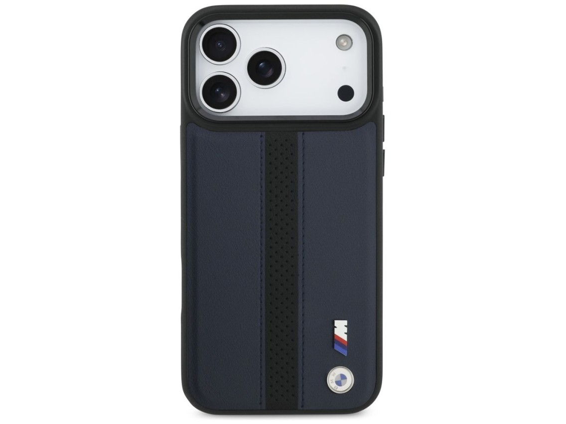 BMW M Perforated Stripe Logo MagSafe Case for iPhone 17 Pro Max - Navy Blue