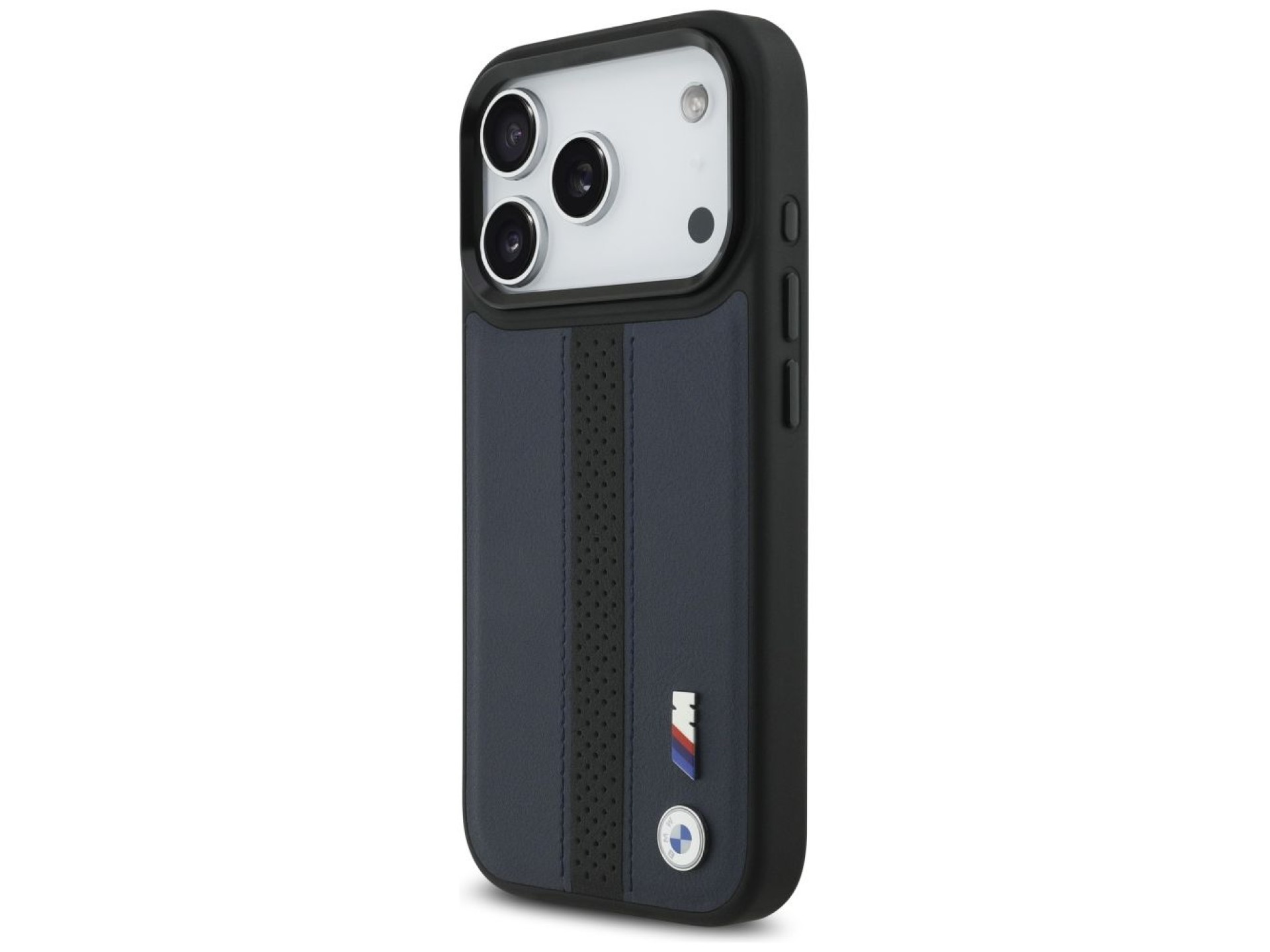 Funda MagSafe BMW M con logotipo de franja perforada para iPhone 17 Pro - Azul marino