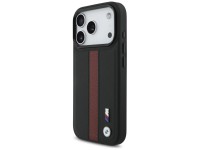 Capa MagSafe BMW M com logotipo de faixa perfurada para iPhone 17 Pro - Vermelha Capa MagSafe BMW M com logotipo de faixa perfurada para iPhone 17 Pro - Vermelha