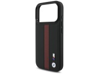 Capa MagSafe BMW M com logotipo de faixa perfurada para iPhone 17 Pro - Vermelha Capa MagSafe BMW M com logotipo de faixa perfurada para iPhone 17 Pro - Vermelha