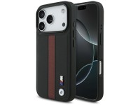 Capa MagSafe BMW M com logotipo de faixa perfurada para iPhone 17 Pro - Vermelha Capa MagSafe BMW M com logotipo de faixa perfurada para iPhone 17 Pro - Vermelha