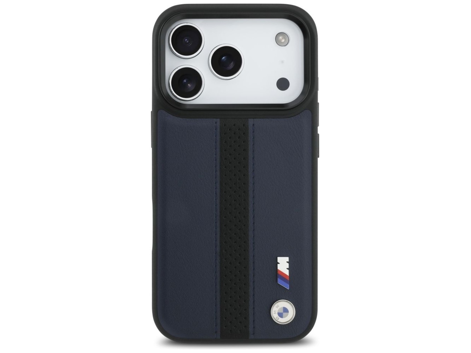 Funda MagSafe BMW M con logotipo de franja perforada para iPhone 17 Pro - Azul marino