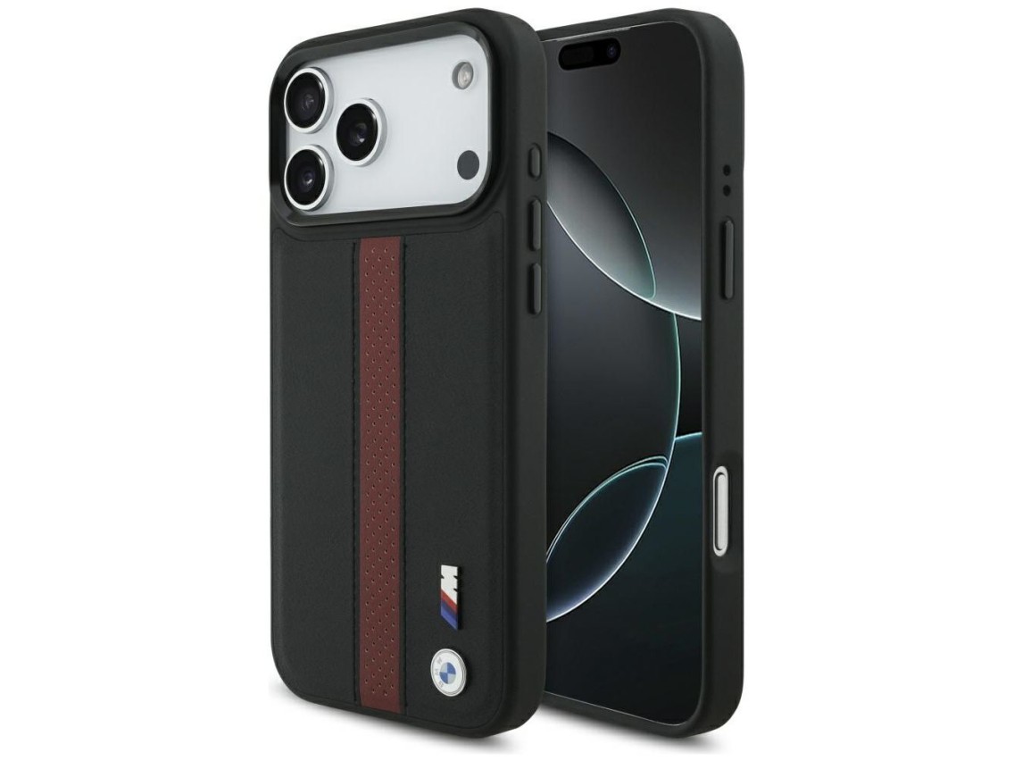 BMW M Perforated Stripe Logo MagSafe Case for iPhone 17 Pro Max - Red