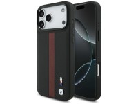 Capa MagSafe BMW M com logotipo de faixa perfurada para iPhone 17 Pro Max - Vermelha