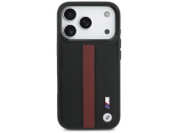 Capa MagSafe BMW M com logotipo de faixa perfurada para iPhone 17 Pro - Vermelha Capa MagSafe BMW M com logotipo de faixa perfurada para iPhone 17 Pro - Vermelha