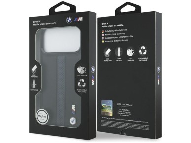 Funda MagSafe BMW M con logotipo de franja perforada para iPhone 17 Pro Max - Azul Funda MagSafe BMW M con logotipo de franja perforada para iPhone 17 Pro Max - Azul