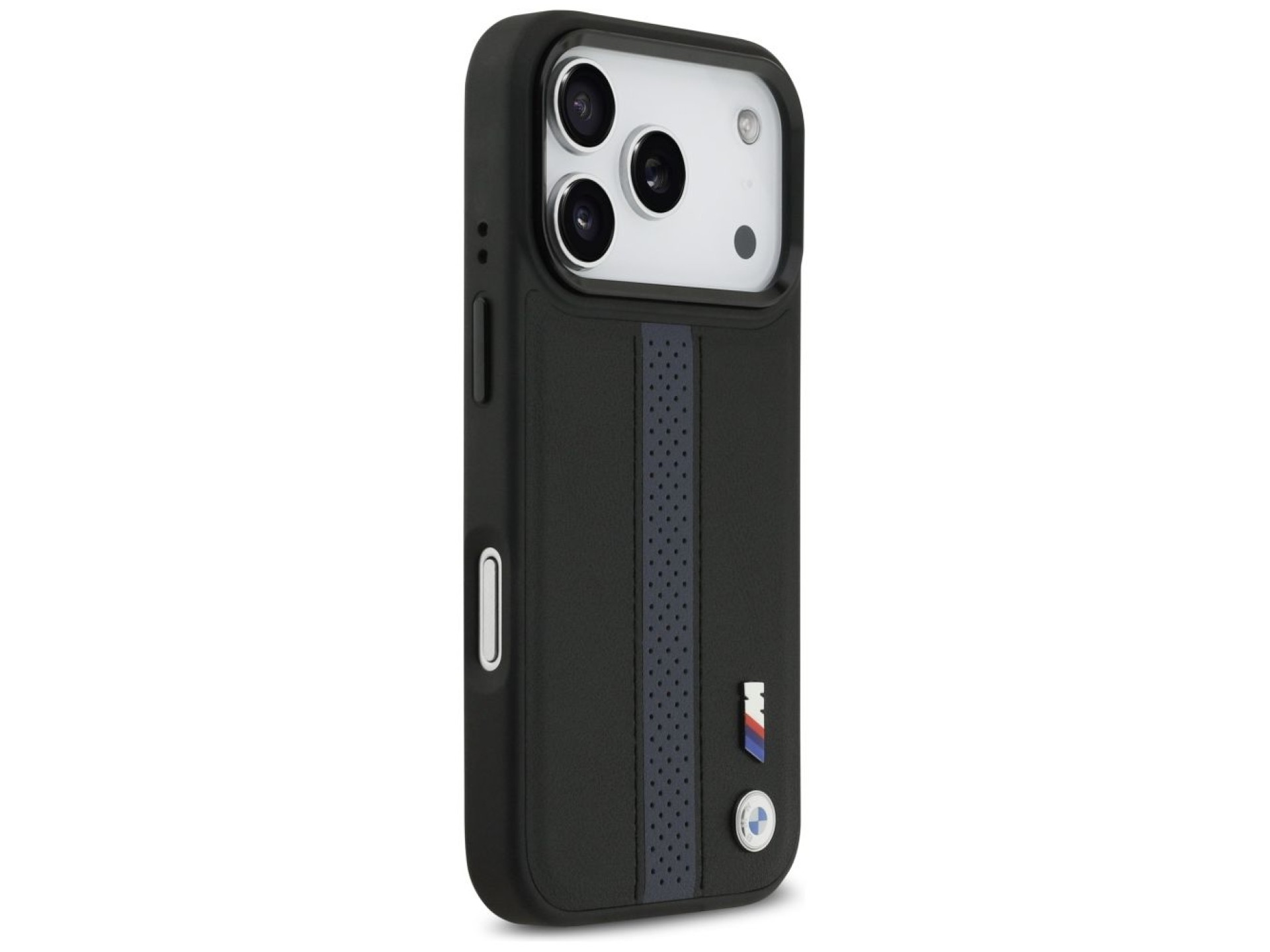 Capa MagSafe BMW M com logotipo de faixa perfurada para iPhone 17 Pro - Azul