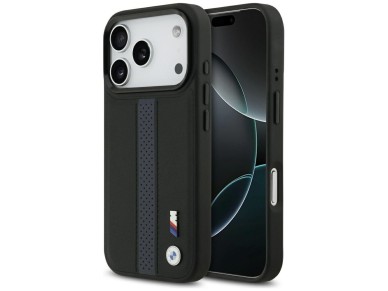 Funda MagSafe BMW M con logotipo de franja perforada para iPhone 17 Pro - Azul